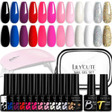 LILYCUTE 12PCs 7ml Spring Macaron Nail Gel Polish Set Semi Permanent UV Gel For Manicure Soak Off Gel Nail Polish Kit Varnishes