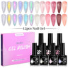 LILYCUTE 12PCs 7ml Spring Macaron Nail Gel Polish Set Semi Permanent UV Gel For Manicure Soak Off Gel Nail Polish Kit Varnishes