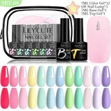 LILYCUTE 12PCs 7ml Spring Macaron Nail Gel Polish Set Semi Permanent UV Gel For Manicure Soak Off Gel Nail Polish Kit Varnishes