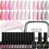 LILYCUTE 12PCs 7ml Spring Macaron Nail Gel Polish Set Semi Permanent UV Gel For Manicure Soak Off Gel Nail Polish Kit Varnishes