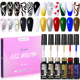 LILYCUTE 12PCs 7ml Spring Macaron Nail Gel Polish Set Semi Permanent UV Gel For Manicure Soak Off Gel Nail Polish Kit Varnishes