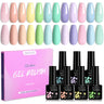 LILYCUTE 12PCs 7ml Spring Macaron Nail Gel Polish Set Semi Permanent UV Gel For Manicure Soak Off Gel Nail Polish Kit Varnishes