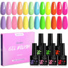 LILYCUTE 12PCs 7ml Spring Macaron Nail Gel Polish Set Semi Permanent UV Gel For Manicure Soak Off Gel Nail Polish Kit Varnishes