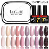 LILYCUTE 12PCs 7ml Spring Macaron Nail Gel Polish Set Semi Permanent UV Gel For Manicure Soak Off Gel Nail Polish Kit Varnishes