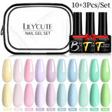 LILYCUTE 12PCs 7ml Spring Macaron Nail Gel Polish Set Semi Permanent UV Gel For Manicure Soak Off Gel Nail Polish Kit Varnishes