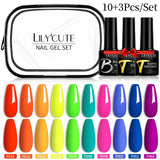 LILYCUTE 12PCs 7ml Spring Macaron Nail Gel Polish Set Semi Permanent UV Gel For Manicure Soak Off Gel Nail Polish Kit Varnishes