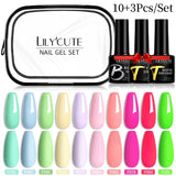 LILYCUTE 12PCs 7ml Spring Macaron Nail Gel Polish Set Semi Permanent UV Gel For Manicure Soak Off Gel Nail Polish Kit Varnishes