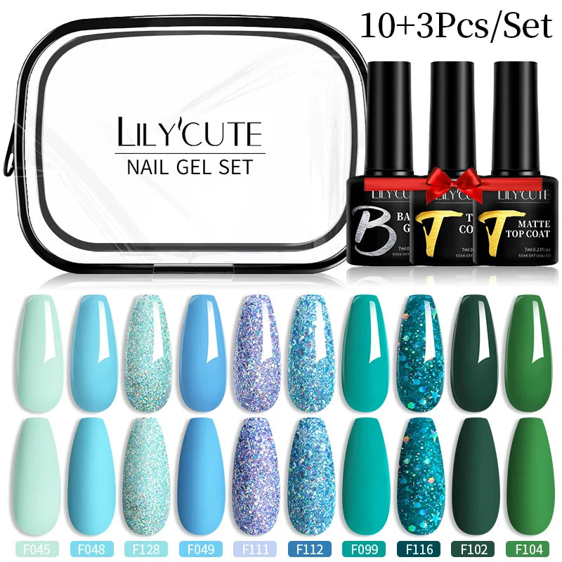 LILYCUTE 12PCs 7ml Spring Macaron Nail Gel Polish Set Semi Permanent UV Gel For Manicure Soak Off Gel Nail Polish Kit Varnishes