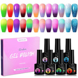 LILYCUTE 12PCs 7ml Spring Macaron Nail Gel Polish Set Semi Permanent UV Gel For Manicure Soak Off Gel Nail Polish Kit Varnishes