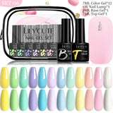 LILYCUTE 12PCs 7ml Spring Macaron Nail Gel Polish Set Semi Permanent UV Gel For Manicure Soak Off Gel Nail Polish Kit Varnishes