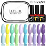 LILYCUTE 12PCs 7ml Spring Macaron Nail Gel Polish Set Semi Permanent UV Gel For Manicure Soak Off Gel Nail Polish Kit Varnishes