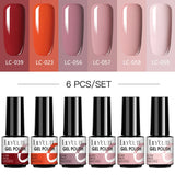 LILYCUTE 6Pcs/Set Nail Gel Polish Summer Neon Colorful Glitter For Manicure Semi Permanent Soak Off Gel UV LED Varnishes Kit