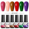 LILYCUTE 6Pcs/Set Nail Gel Polish Summer Neon Colorful Glitter For Manicure Semi Permanent Soak Off Gel UV LED Varnishes Kit