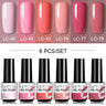LILYCUTE 6Pcs/Set Nail Gel Polish Summer Neon Colorful Glitter For Manicure Semi Permanent Soak Off Gel UV LED Varnishes Kit