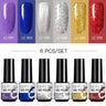 LILYCUTE 6Pcs/Set Nail Gel Polish Summer Neon Colorful Glitter For Manicure Semi Permanent Soak Off Gel UV LED Varnishes Kit