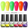 LILYCUTE 6Pcs/Set Nail Gel Polish Summer Neon Colorful Glitter For Manicure Semi Permanent Soak Off Gel UV LED Varnishes Kit