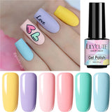 LILYCUTE 6Pcs/Set Nail Gel Polish Summer Neon Colorful Glitter For Manicure Semi Permanent Soak Off Gel UV LED Varnishes Kit