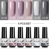 LILYCUTE 6Pcs/Set Nail Gel Polish Summer Neon Colorful Glitter For Manicure Semi Permanent Soak Off Gel UV LED Varnishes Kit