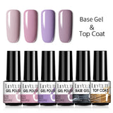 LILYCUTE 6Pcs/Set Nail Gel Polish Summer Neon Colorful Glitter For Manicure Semi Permanent Soak Off Gel UV LED Varnishes Kit