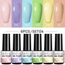LILYCUTE 6Pcs/Set Nail Gel Polish Summer Neon Colorful Glitter For Manicure Semi Permanent Soak Off Gel UV LED Varnishes Kit