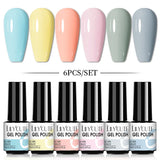 LILYCUTE 6Pcs/Set Nail Gel Polish Summer Neon Colorful Glitter For Manicure Semi Permanent Soak Off Gel UV LED Varnishes Kit