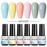 LILYCUTE 6Pcs/Set Nail Gel Polish Summer Neon Colorful Glitter For Manicure Semi Permanent Soak Off Gel UV LED Varnishes Kit