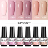 LILYCUTE 6Pcs/Set Nail Gel Polish Summer Neon Colorful Glitter For Manicure Semi Permanent Soak Off Gel UV LED Varnishes Kit