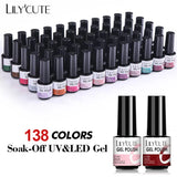 LILYCUTE 6Pcs/Set Nail Gel Polish Summer Neon Colorful Glitter For Manicure Semi Permanent Soak Off Gel UV LED Varnishes Kit