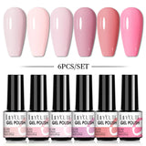 LILYCUTE 6Pcs/Set Nail Gel Polish Summer Neon Colorful Glitter For Manicure Semi Permanent Soak Off Gel UV LED Varnishes Kit