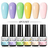 LILYCUTE 6Pcs/Set Nail Gel Polish Summer Neon Colorful Glitter For Manicure Semi Permanent Soak Off Gel UV LED Varnishes Kit