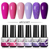 LILYCUTE 6Pcs/Set Nail Gel Polish Summer Neon Colorful Glitter For Manicure Semi Permanent Soak Off Gel UV LED Varnishes Kit