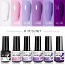 LILYCUTE 6Pcs/Set Nail Gel Polish Summer Neon Colorful Glitter For Manicure Semi Permanent Soak Off Gel UV LED Varnishes Kit