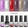 LILYCUTE 6Pcs/Set Nail Gel Polish Summer Neon Colorful Glitter For Manicure Semi Permanent Soak Off Gel UV LED Varnishes Kit