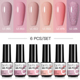 LILYCUTE 6Pcs/Set Nail Gel Polish Summer Neon Colorful Glitter For Manicure Semi Permanent Soak Off Gel UV LED Varnishes Kit