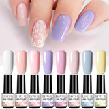 LILYCUTE 6Pcs/Set Nail Gel Polish Summer Neon Colorful Glitter For Manicure Semi Permanent Soak Off Gel UV LED Varnishes Kit