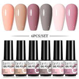 LILYCUTE 6Pcs/Set Nail Gel Polish Summer Neon Colorful Glitter For Manicure Semi Permanent Soak Off Gel UV LED Varnishes Kit