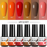 LILYCUTE 6Pcs/Set Nail Gel Polish Summer Neon Colorful Glitter For Manicure Semi Permanent Soak Off Gel UV LED Varnishes Kit