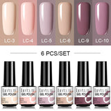 LILYCUTE 6Pcs/Set Nail Gel Polish Summer Neon Colorful Glitter For Manicure Semi Permanent Soak Off Gel UV LED Varnishes Kit