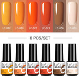 LILYCUTE 6Pcs/Set Nail Gel Polish Summer Neon Colorful Glitter For Manicure Semi Permanent Soak Off Gel UV LED Varnishes Kit