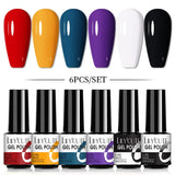 LILYCUTE 6Pcs/Set Nail Gel Polish Summer Neon Colorful Glitter For Manicure Semi Permanent Soak Off Gel UV LED Varnishes Kit