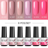 LILYCUTE 6Pcs/Set Nail Gel Polish Summer Neon Colorful Glitter For Manicure Semi Permanent Soak Off Gel UV LED Varnishes Kit