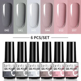 LILYCUTE 6Pcs/Set Nail Gel Polish Summer Neon Colorful Glitter For Manicure Semi Permanent Soak Off Gel UV LED Varnishes Kit