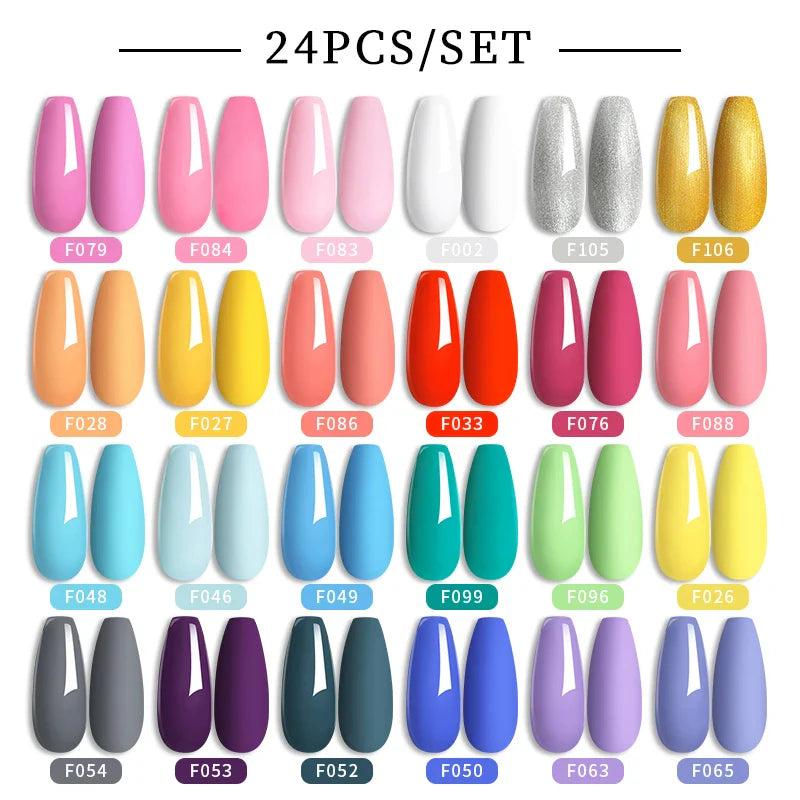 LILYCUTE 7ML Gel Nail Polish Set Glitter Nail Gel Kit With 6W UV Lamp  DIY Manicure Soak Off Base Matte Top Coat Nail Art Gel