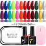 LILYCUTE 7ML Gel Nail Polish Set Glitter Nail Gel Kit With 6W UV Lamp  DIY Manicure Soak Off Base Matte Top Coat Nail Art Gel