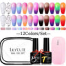 LILYCUTE 7ML Gel Nail Polish Set Glitter Nail Gel Kit With 6W UV Lamp  DIY Manicure Soak Off Base Matte Top Coat Nail Art Gel