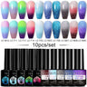 LILYCUTE 9D Rainbow Cat Magnetic Gel Nail Polish Set With Magnetic Stick Kit Sparkling For Manicure Soak Off Nail UV Gel Varnish