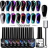 LILYCUTE 9D Rainbow Cat Magnetic Gel Nail Polish Set With Magnetic Stick Kit Sparkling For Manicure Soak Off Nail UV Gel Varnish