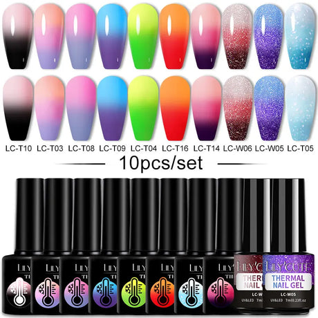 LILYCUTE 9D Rainbow Cat Magnetic Gel Nail Polish Set With Magnetic Stick Kit Sparkling For Manicure Soak Off Nail UV Gel Varnish