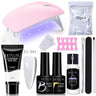 LILYCUTE Extension Nail Gel Set Clear Nude Glitter Color Full Manicure Kit With Drill Machine Nails Art Quick Extension Varnish