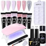 LILYCUTE Nail Gel Set 6W LED Lamp Full Manicure Set Vernis Semi Permanent Quick Extension Nail Kit Gel Set For Nails Tool Kit